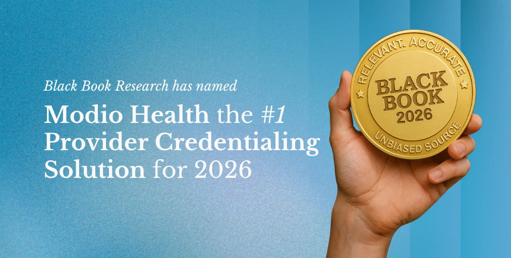 Modio Health Named #1 Provider Credentialing Solution by Black Book Research